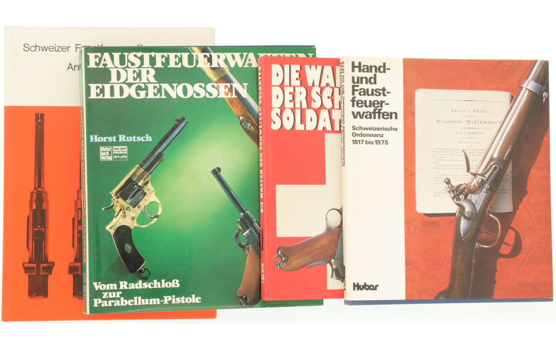 Konvolut von vier Bücher über Schweizer Feuerwaffen