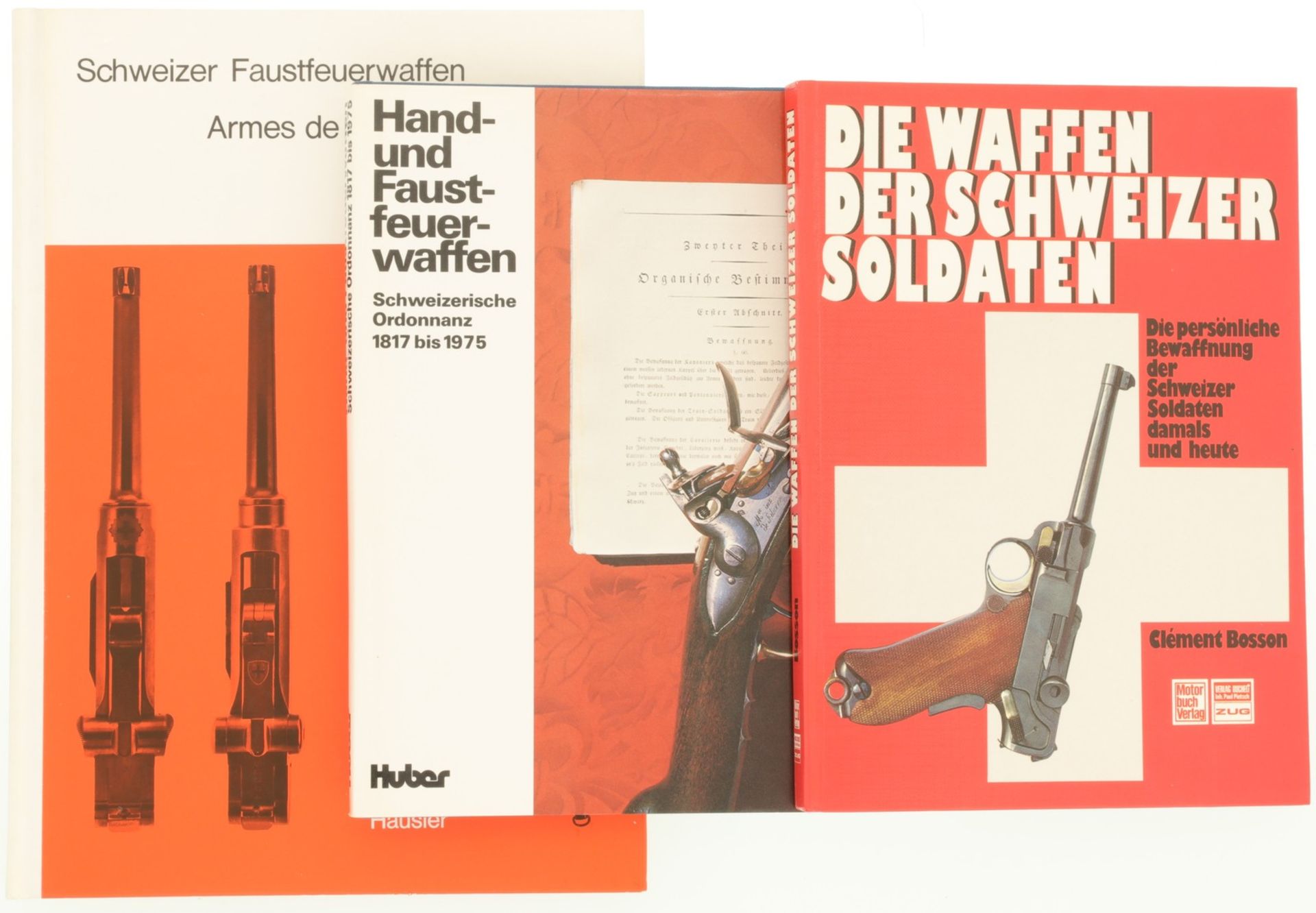 Konvolut von drei Bücher über die Schweizer Feuerwaffen