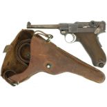 Pistole, DWM, Parabellum, Mod. 06, KAPO Zürich, Kal. 7.65mmP