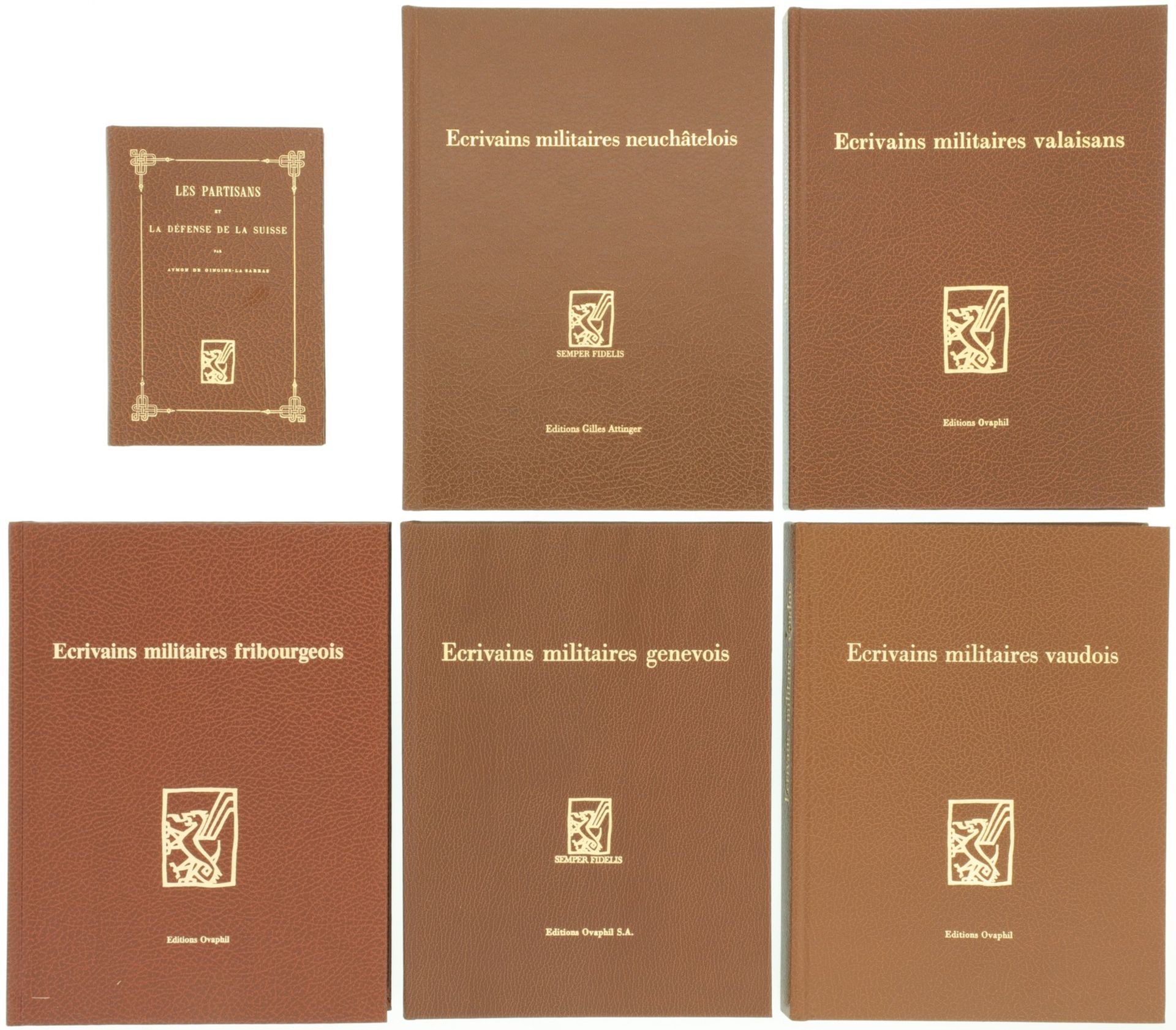 Konvolut von 6 Büchern: "Ecrivains militaires" und "Les Partisans"