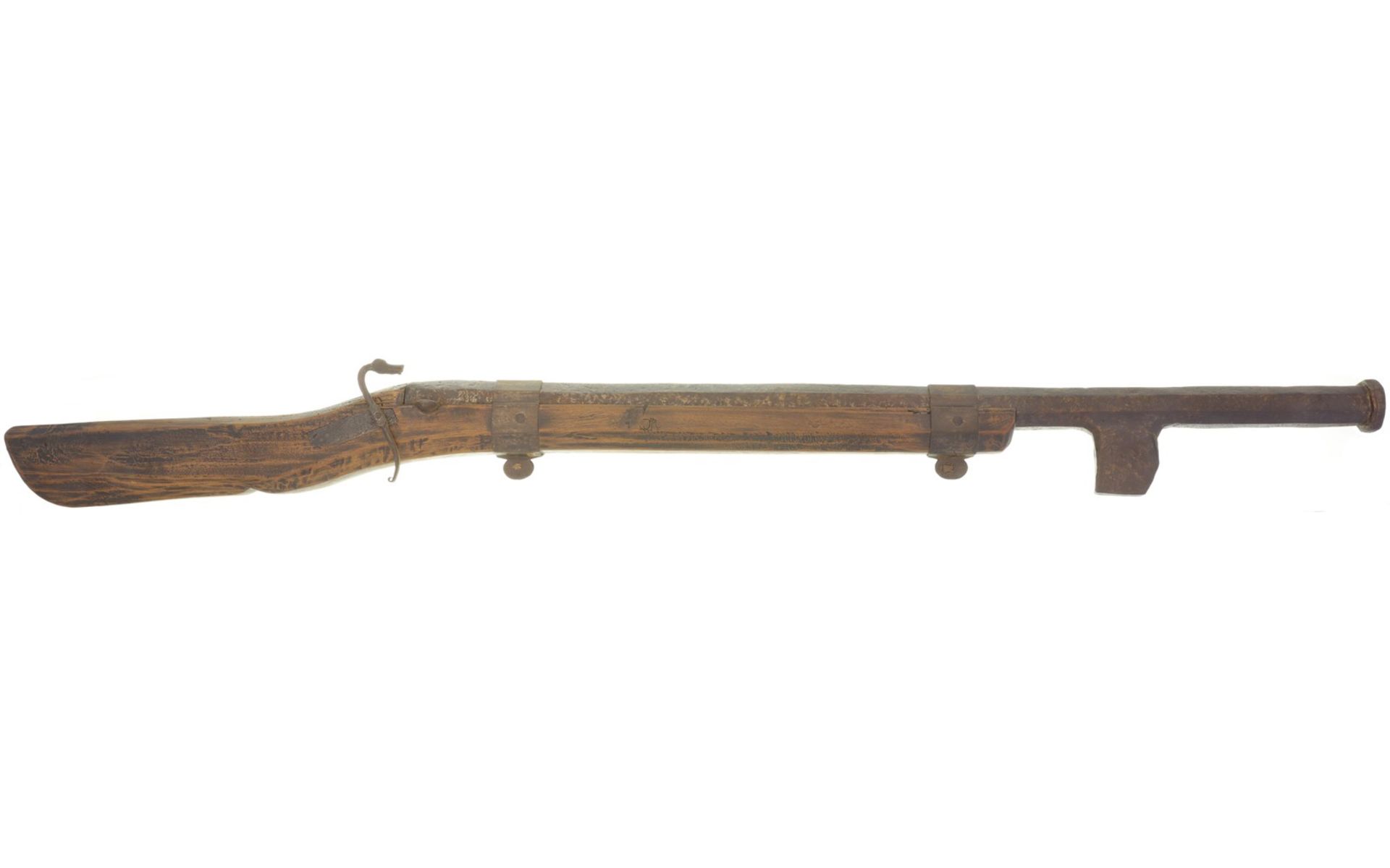 Luntenschloss-Hakenwallbüchse, um 1500, Kal. 28mm