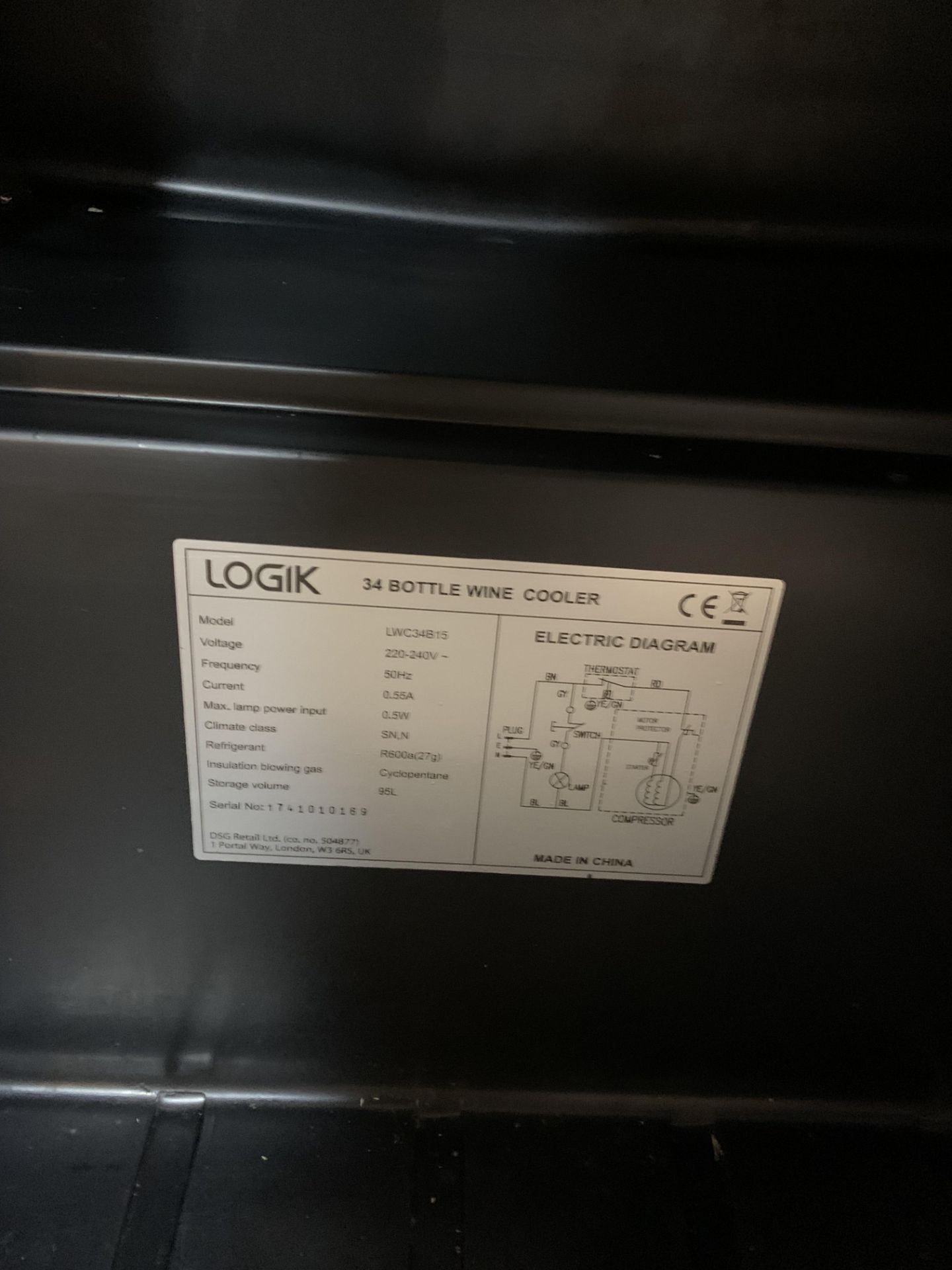 1 x Logik 34 bottle wine cooler - Image 2 of 2