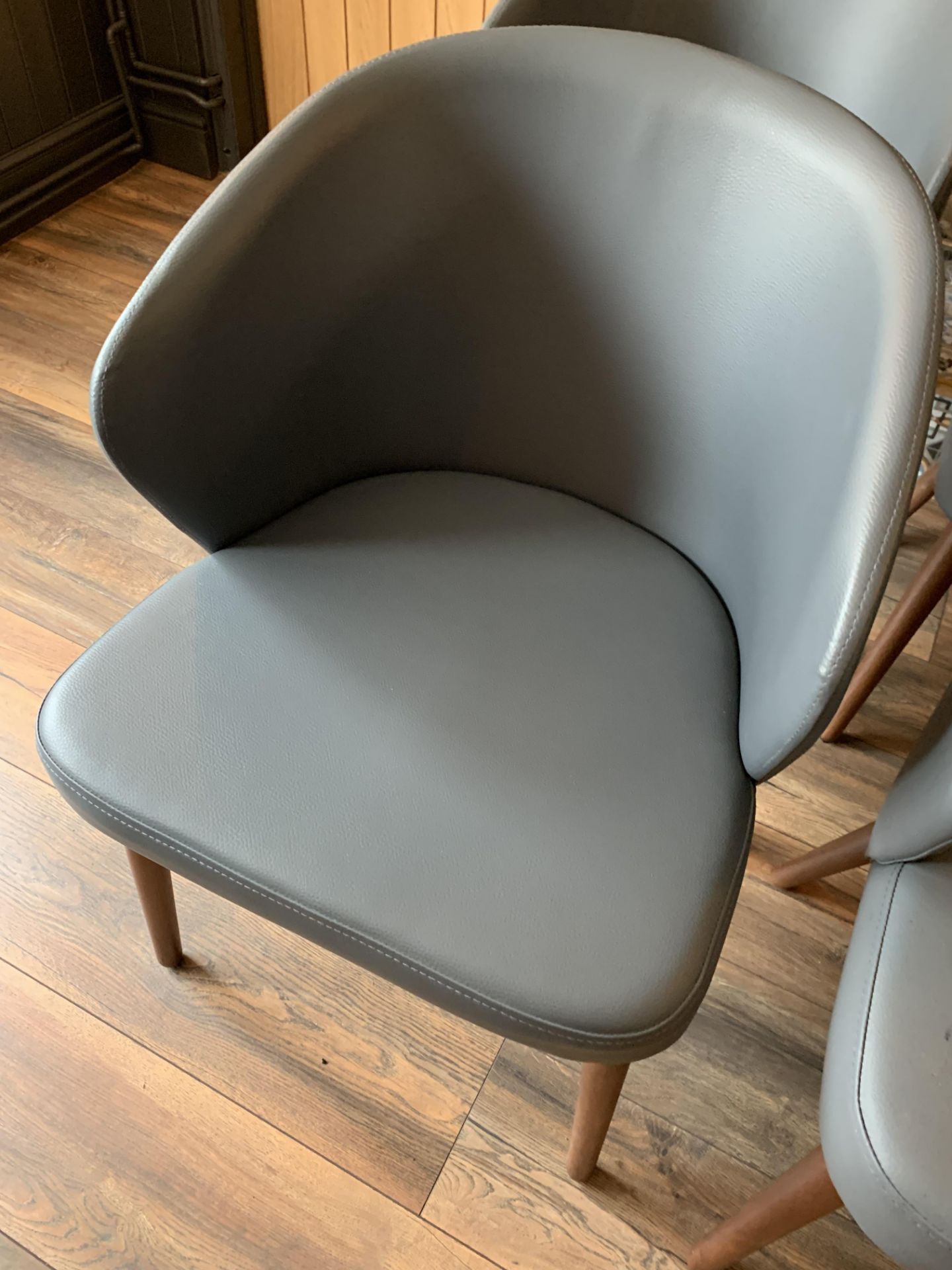 24 x grey leather style tub dining chairs - Image 2 of 3