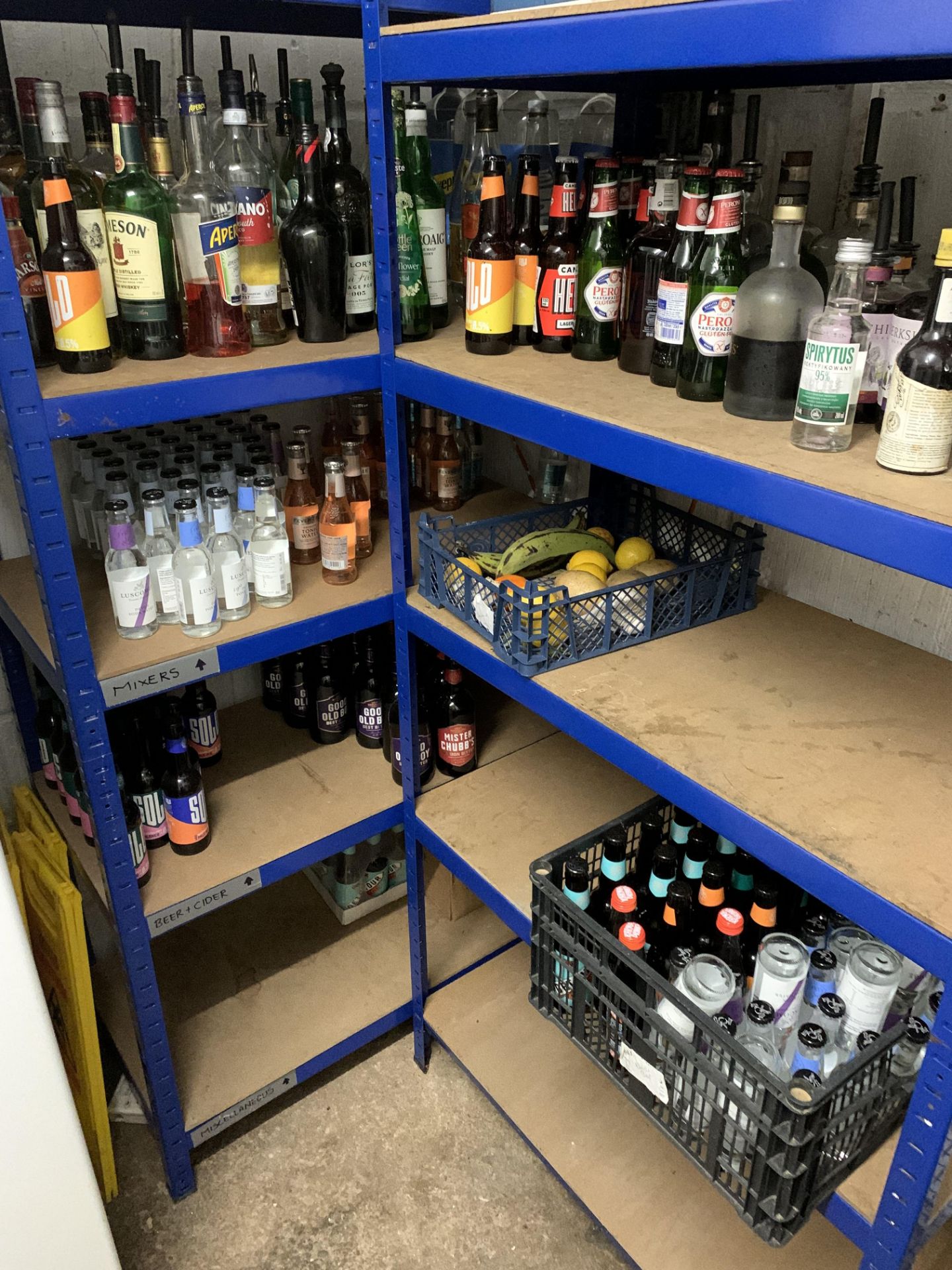 A quantity mainly full and some part drinks - also to include the 2 x racks