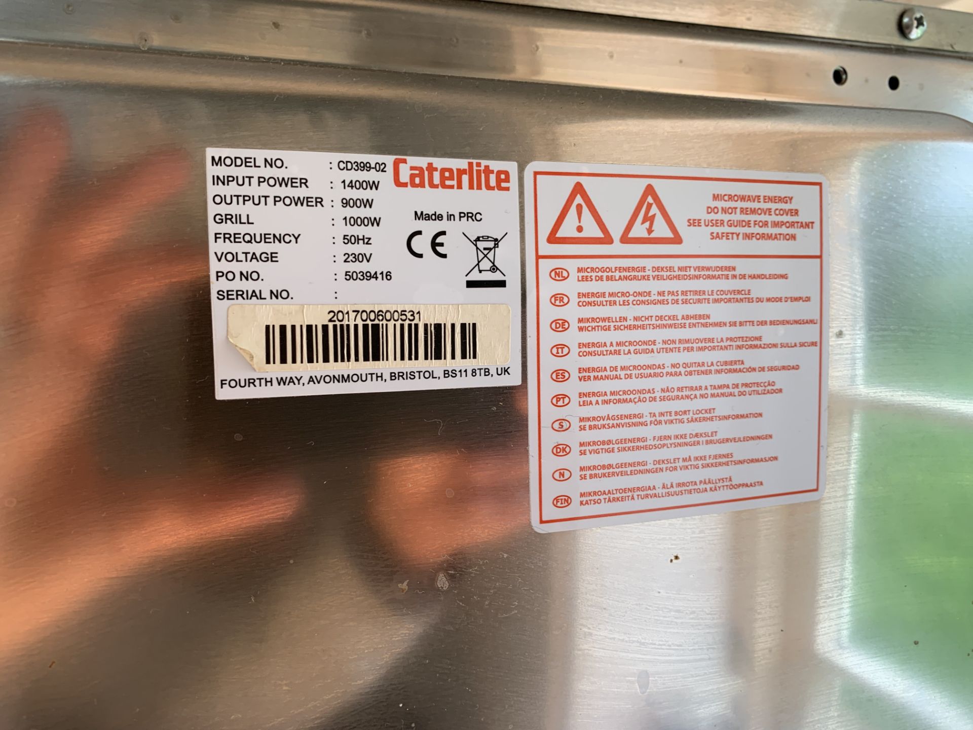 Caterlite CD399-02 microwave - Image 2 of 2