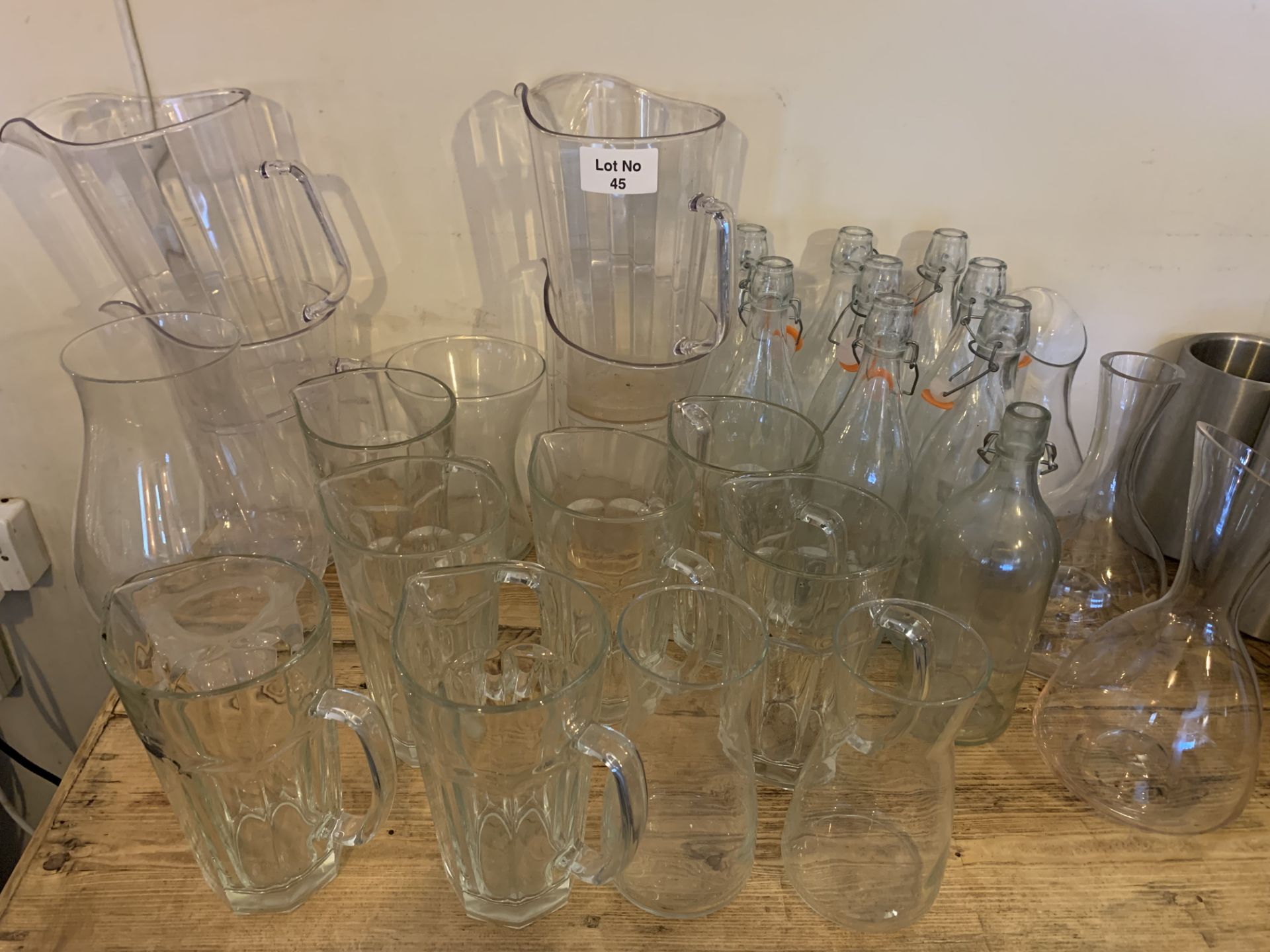 Assorted glass jugs, crafts, bottles etc