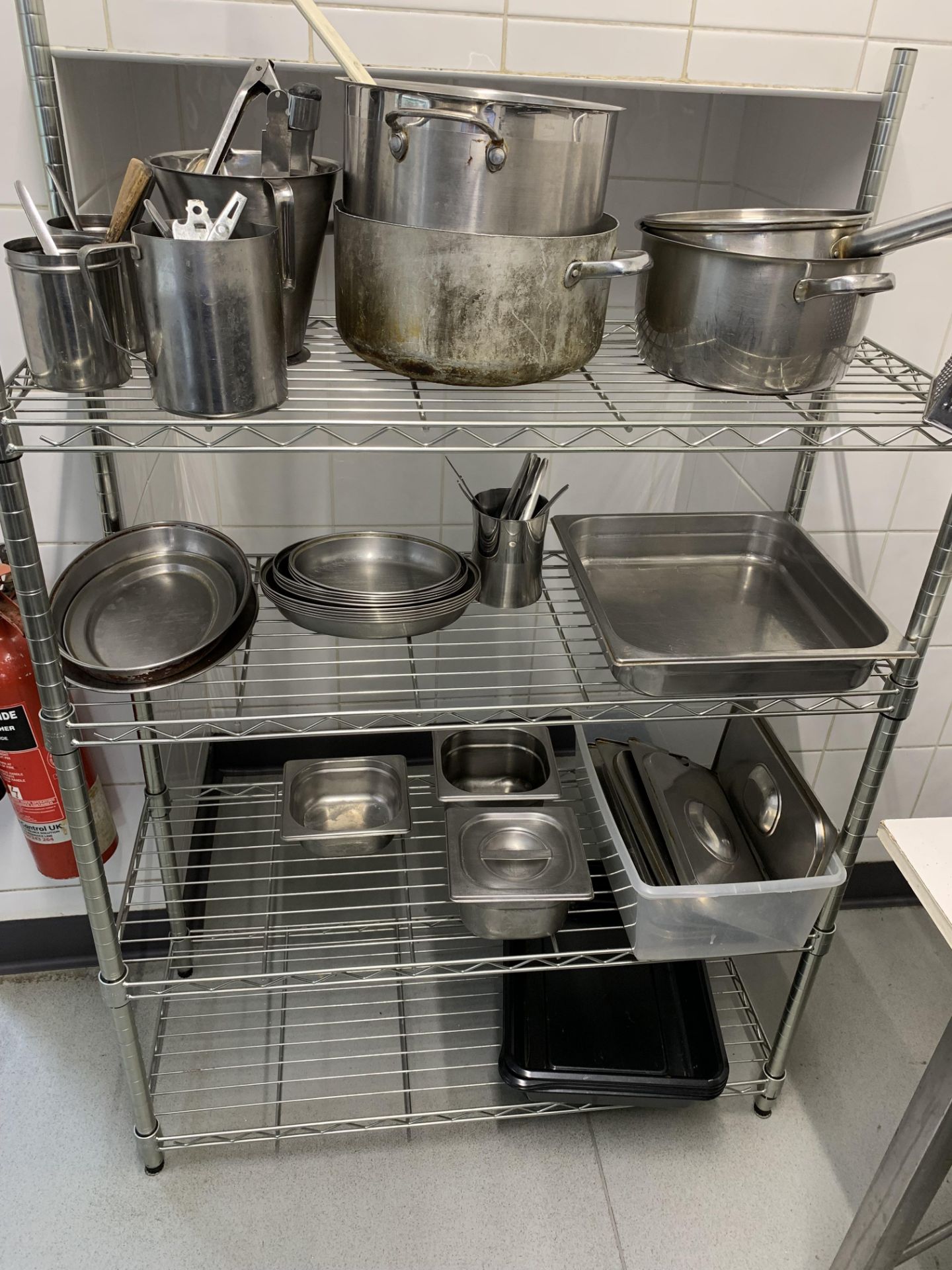 3 wire racks and all pots and pans shown in photo