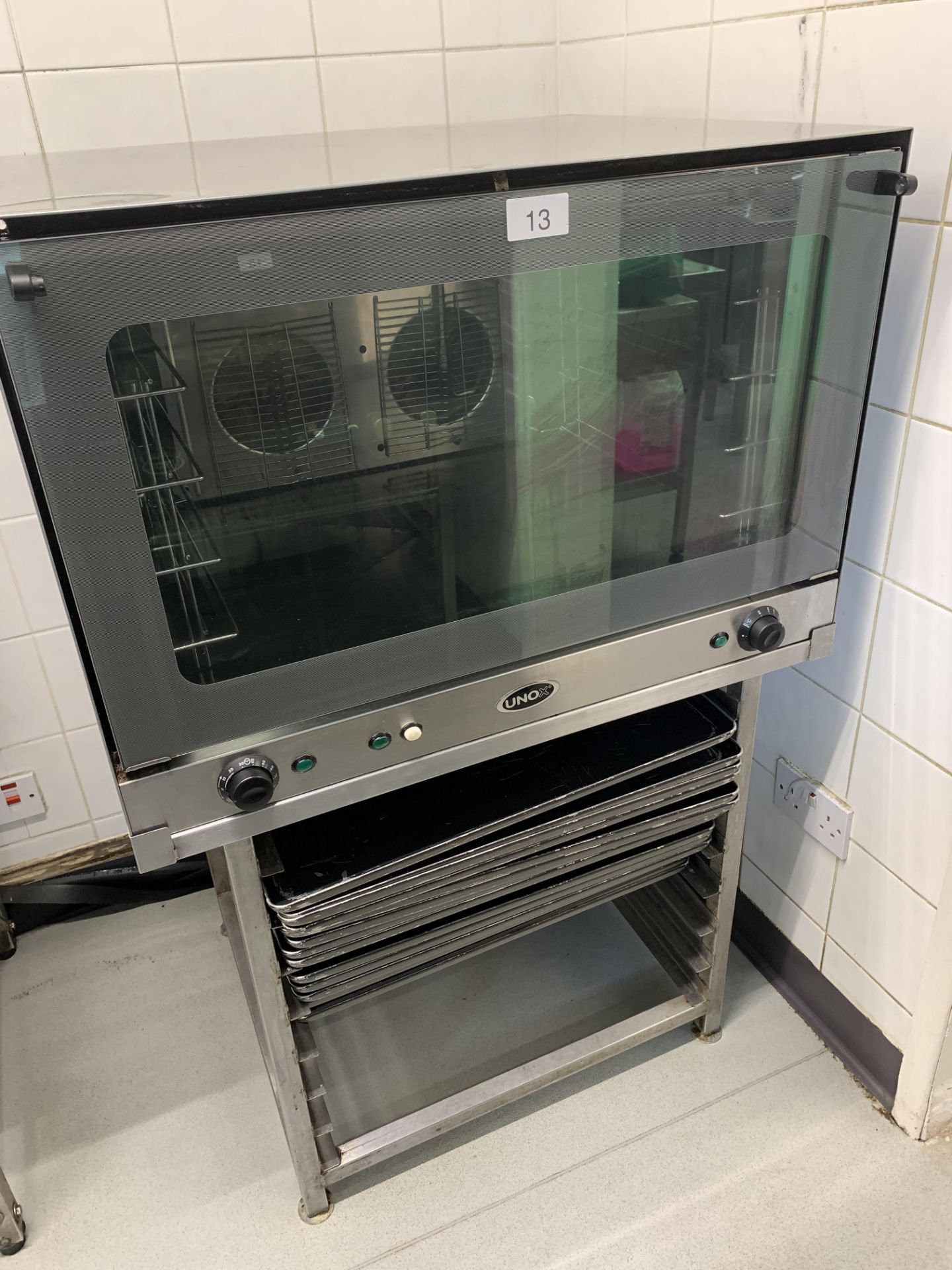 UNOX Model XF090P Electric Bread Oven on Stand with 15 baking trays