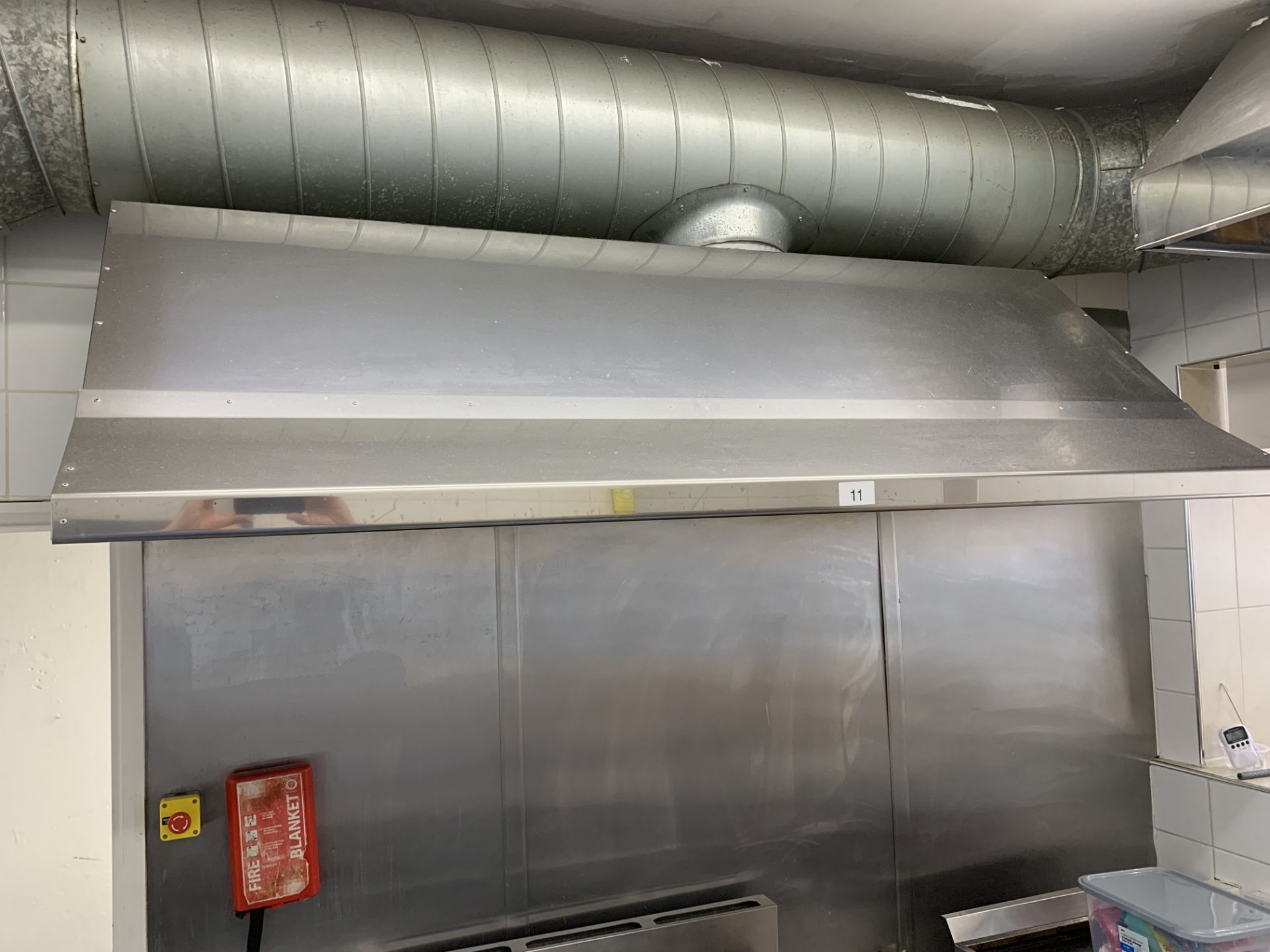 Stainless Steel Extraction Canopy with filters 183cm w x 96cm d x 50cm h