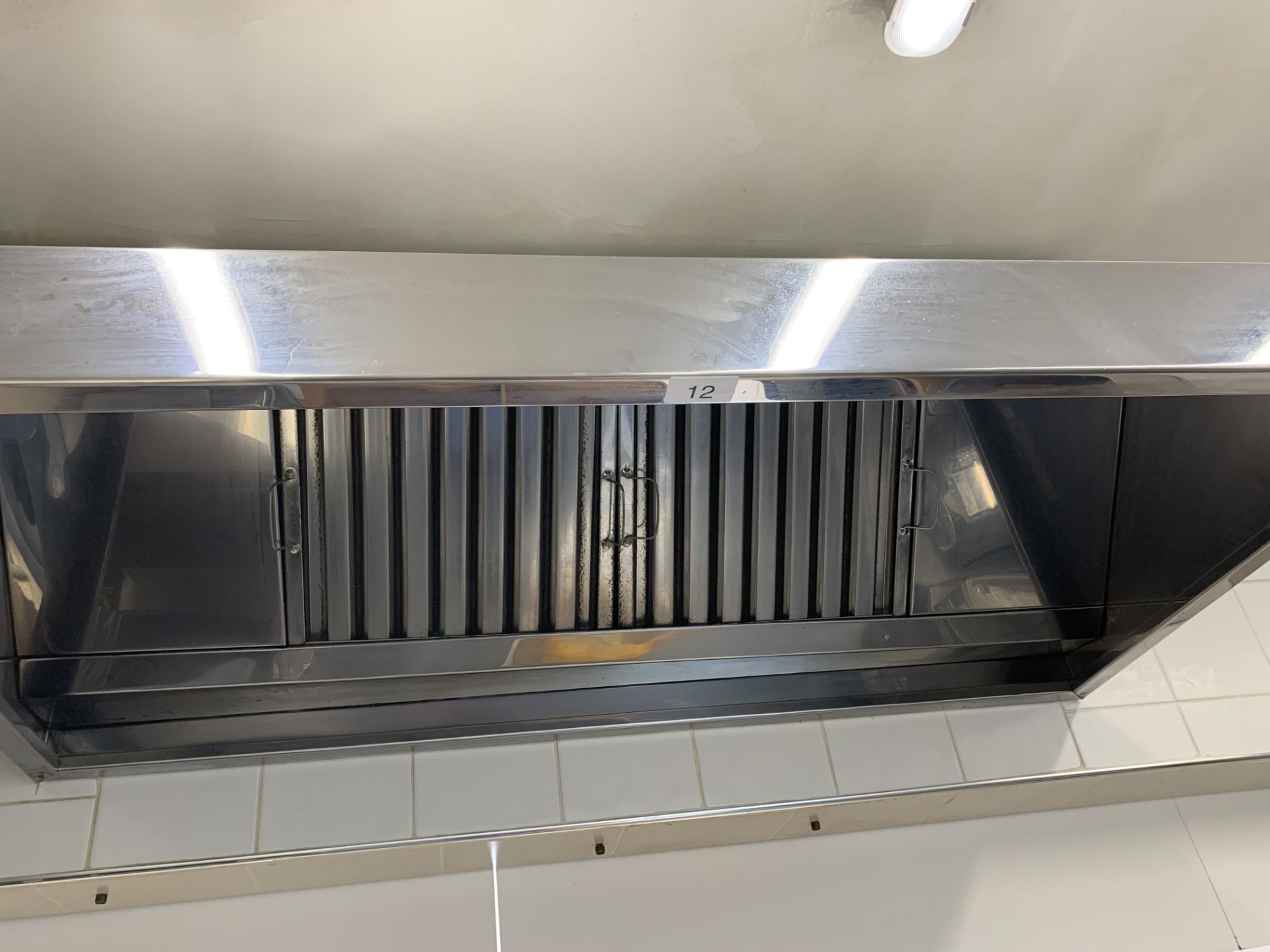 Stainless Steel Extraction Canopy with filters 153cm w x 80cm d x 50cm h