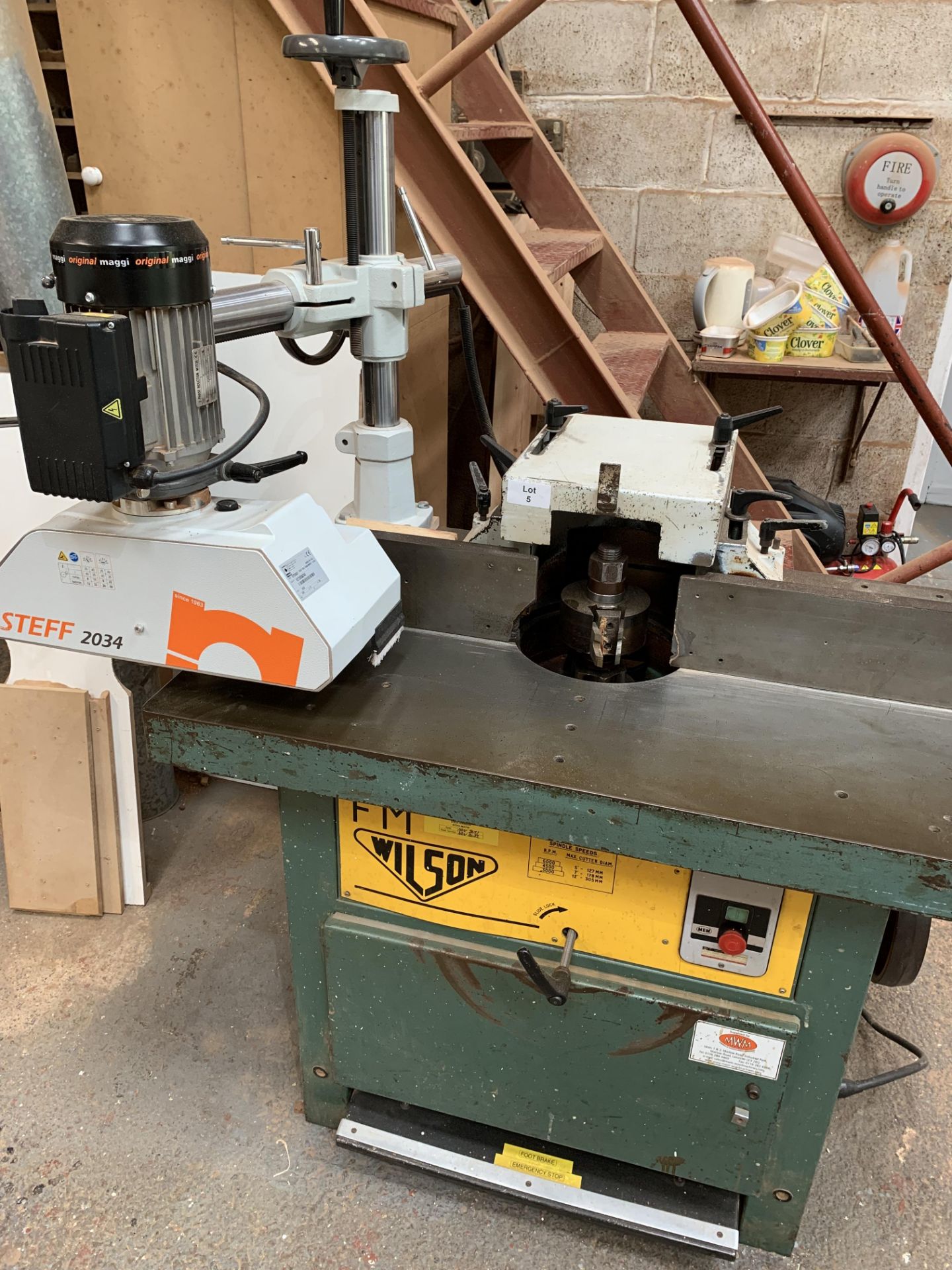 Wilson FM Spindle Moulder with Steff 2034 Power Feed