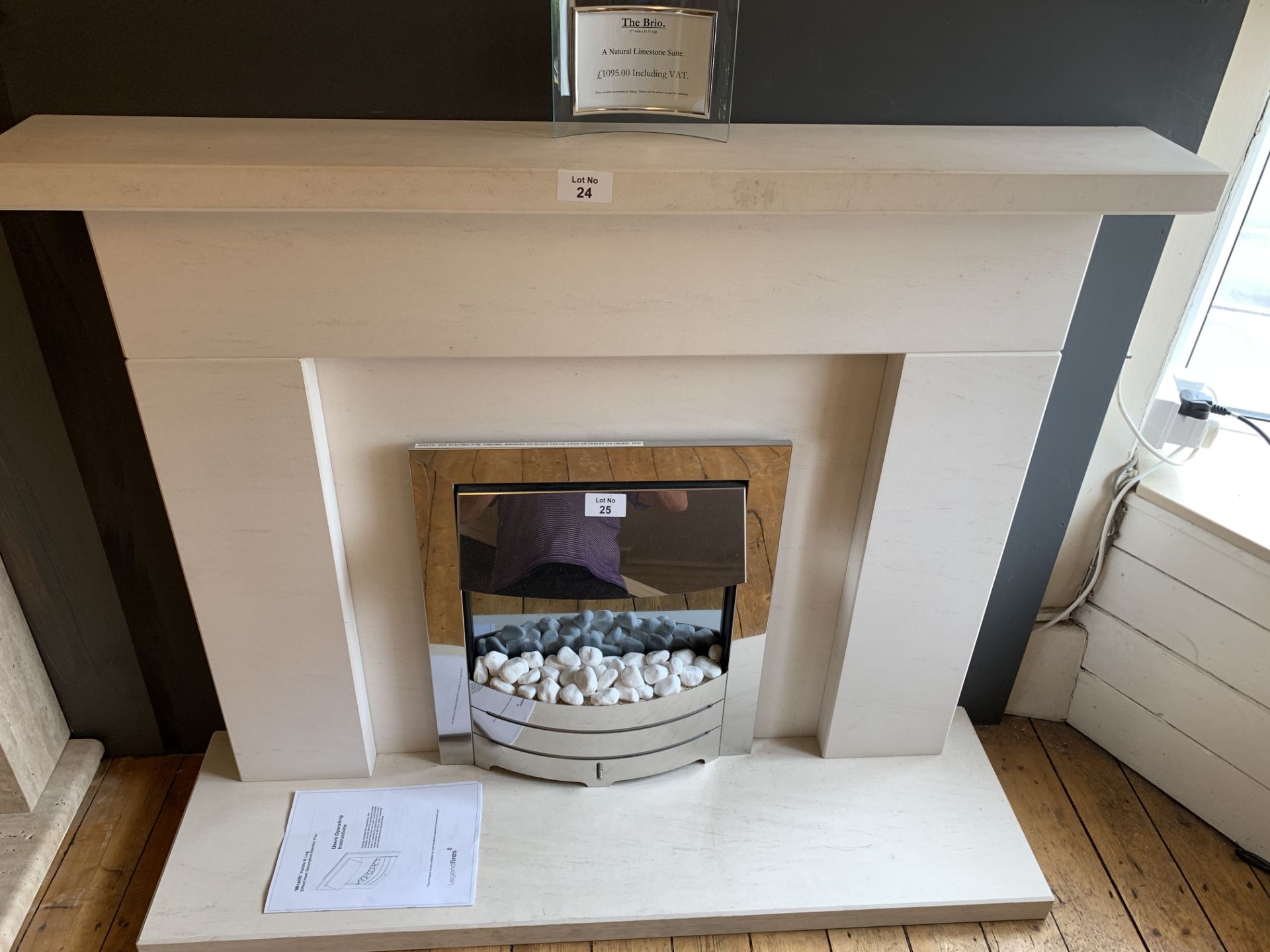 The Brio natural limestone fire surround w 52 x h 42.5”