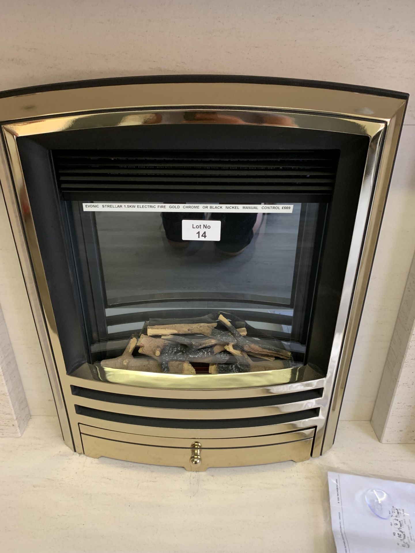 Evonic Strellar 1.5 kw gold manual electric fire