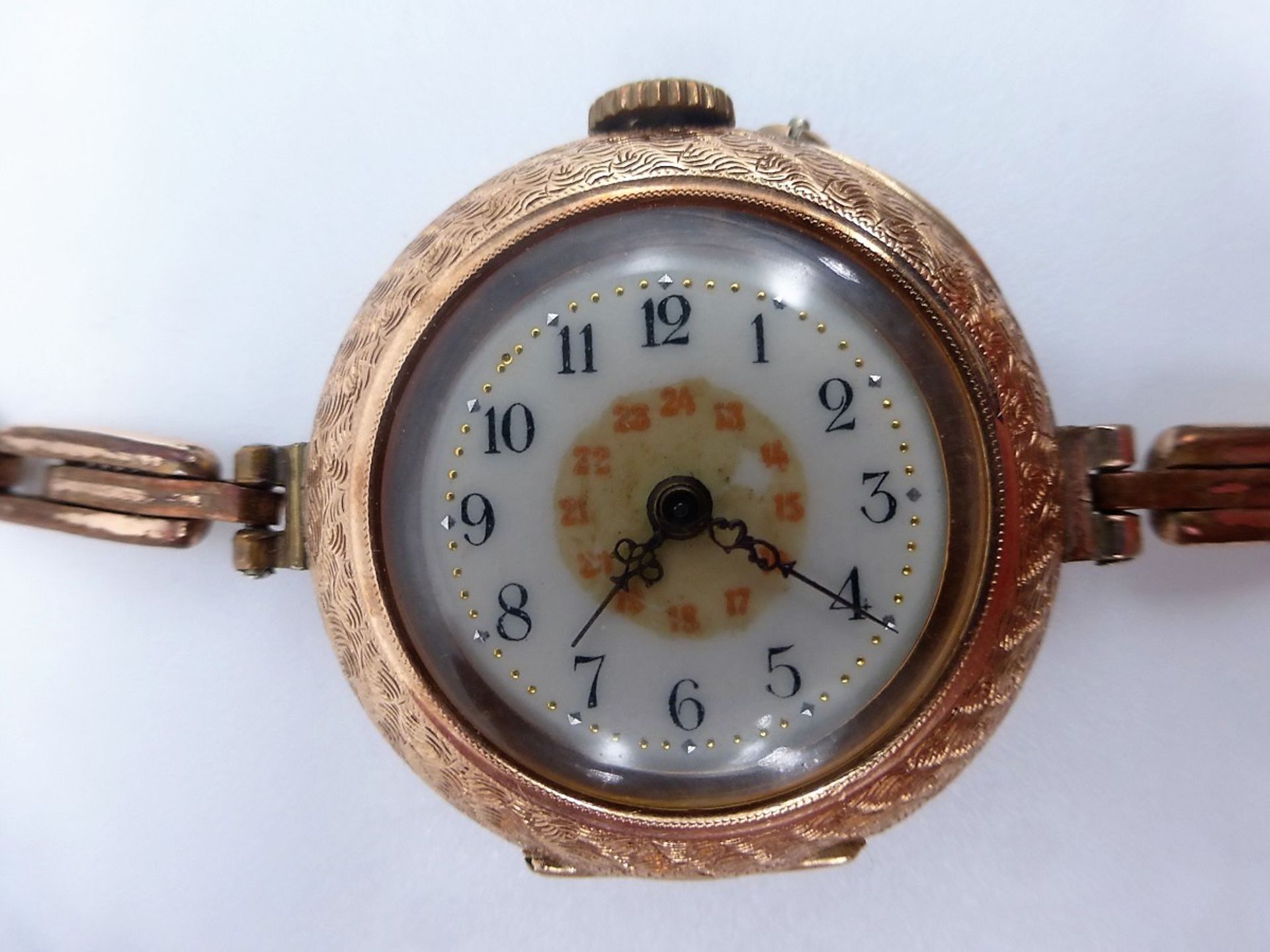 Armbanduhr um 1900 / Gelbgold 585 - Image 2 of 3