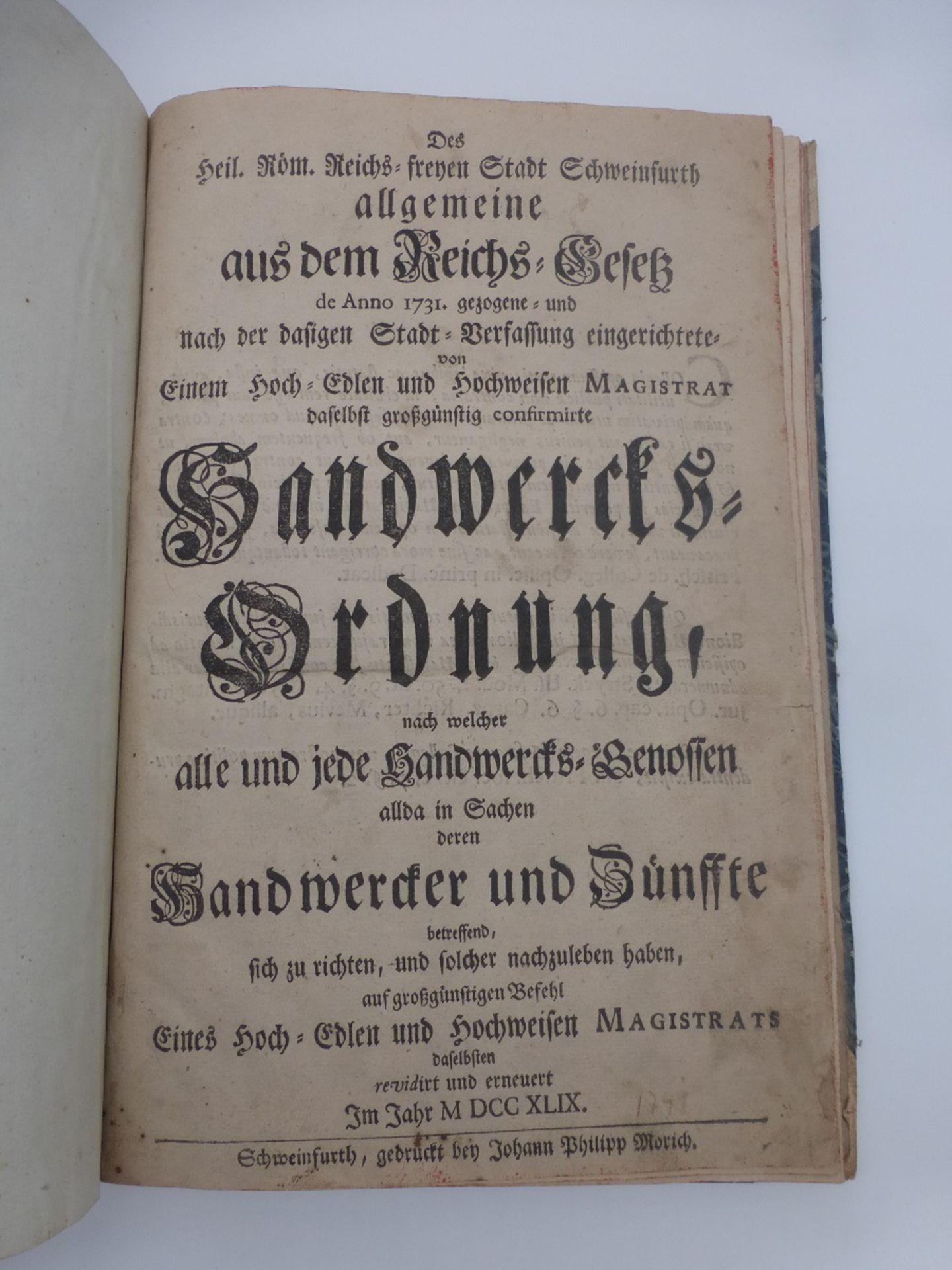 Schweinfurt Handwerksordnung 1749 - Bild 2 aus 2