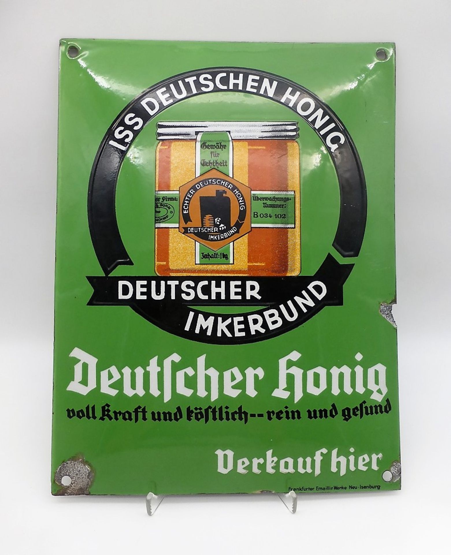 Emailleschild "Deutscher Honig"