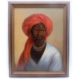 Gemälde einer Afrikanerin / 19.Jh.