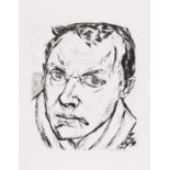 Max Beckmann Expressiv Großes Selbstbildnis. Orig.-Kaltnadelradierung. In der Platte