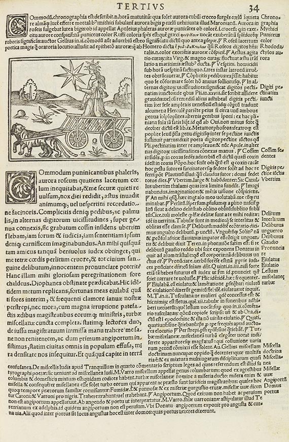 Lucius Apuleius (De asino aureo) cum commento Beroaldi. Venedig, G. Tacuini 1516. Die