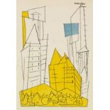 Lyonel Feininger Bauhaus-Postkarte Nr. 1 Ausstellung Bauhaus Weimar 1923. Postkarte.