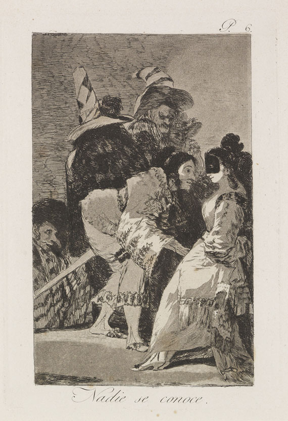 Francisco de Goya 5 Aquatinta-Radierungen aus Los Caprichos . Um 1890-1900. Plattengr. je ca. 21,5 :