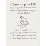 Aristide Maillol Chansons pour Elle. Ving-cinq poèmes de Paul Verlaine. Paris, beim Autor [und