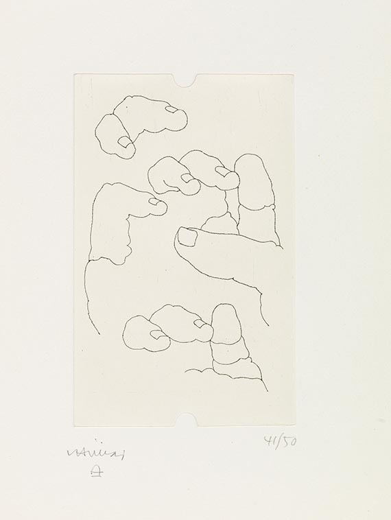 Eduardo Chillida Die Hände Edmond Jabès, La mémoire et la main. Paris, D. Lelong 1986. - Eines der