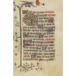 Lateinisches Stundenbuch Frühes Stundenbuch Manuskript auf Pergament. Paris/Bretagne, um 1400. -