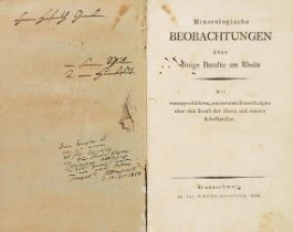 Alexander von Humboldt Widmungsexemplar Mineralogische Beobachtungen über einige Basalte am Rhein.