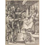 Albrecht Dürer Dürers kleine Passion Christus vor Kaiphas. Orig.-Holzschnitt. Im Stock