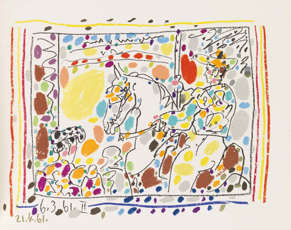 Jaime Sabartés 'A los toros' mit Picasso. Monte-Carlo, A. Sauret 1961. Schöne Monographie, mit