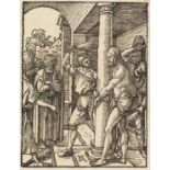 Albrecht Dürer Dürers Geißelung Geißelung Christi. Orig.-Holzschnitt. Im Stock monogrammiert. Um