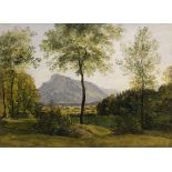Johann Georg von Dillis 1759 Gmain - 1841 München Landschaft mit dem Untersberg bei Salzburg. Um