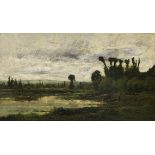 Charles-François Daubigny 1817 Paris - 1878 Paris Bords de l'Oise, Temps d´Orage. 1874. Öl auf