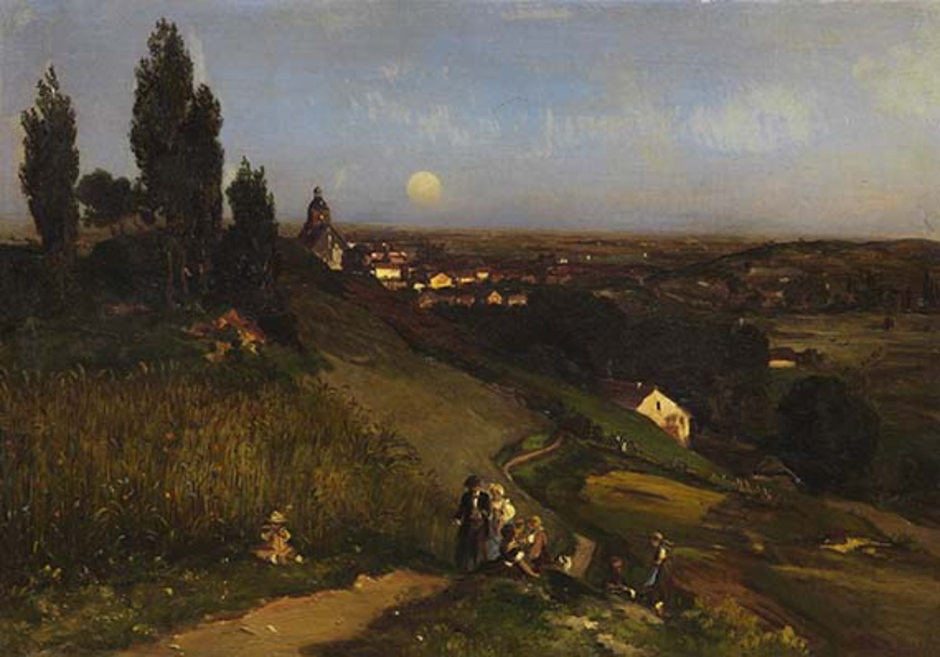 Louis Kolitz 1845 Tilsit - 1914 Berlin Abendlandschaft (Landsberg a. d. Warthe). 1868. Öl auf