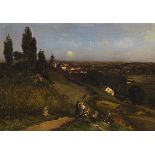 Louis Kolitz 1845 Tilsit - 1914 Berlin Abendlandschaft (Landsberg a. d. Warthe). 1868. Öl auf