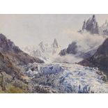 Edward Theodore Compton 1849 London - 1921 Feldafing Glacier des Bois, Chamonix. 1869. Aquarell über