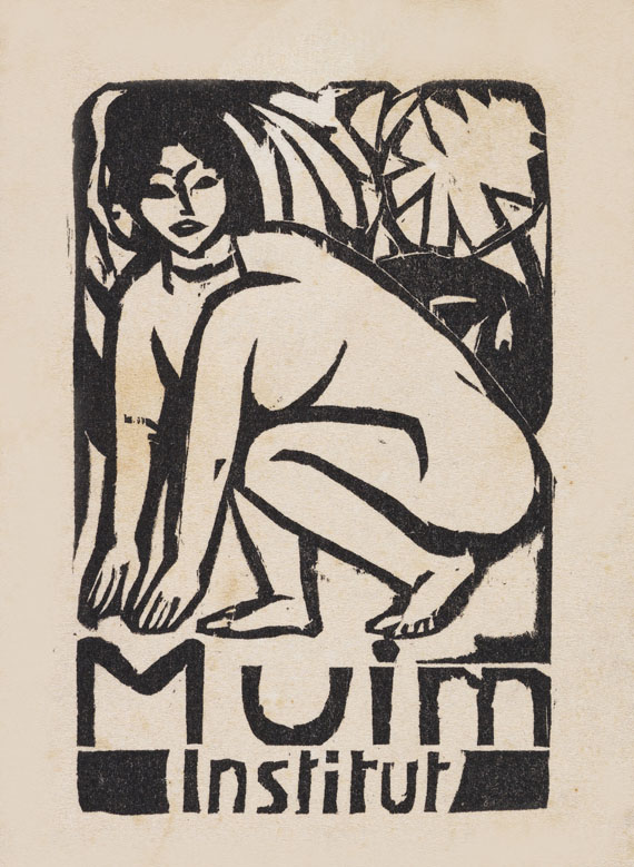 Ernst Ludwig Kirchner 1880 Aschaffenburg - 1938 Davos Titel für den Prospekt des Muim-Instituts.