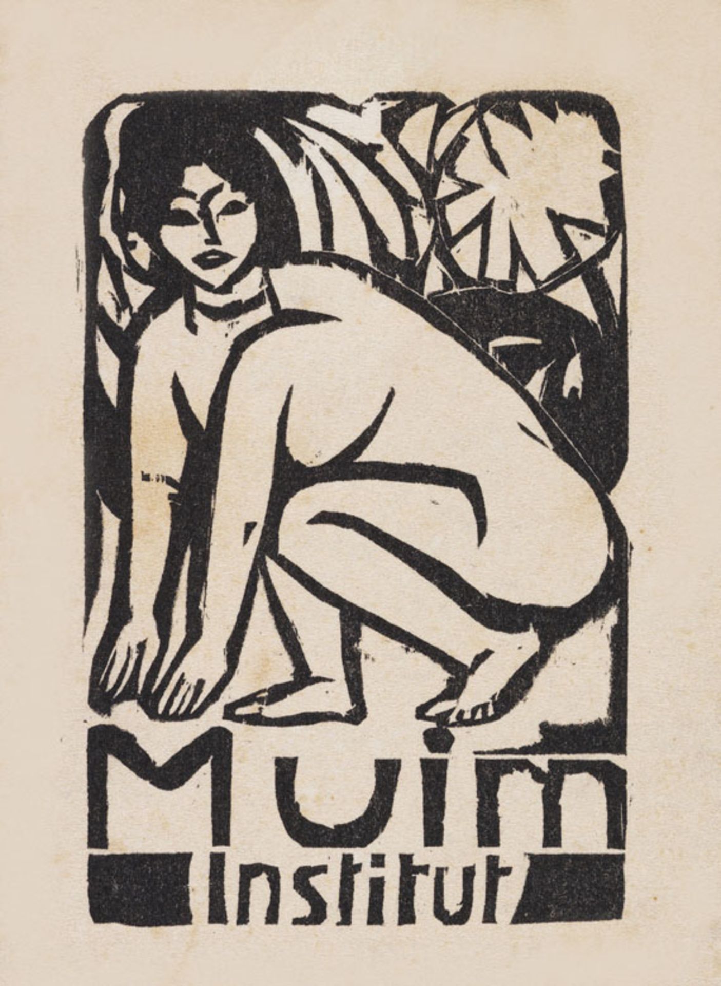 Ernst Ludwig Kirchner 1880 Aschaffenburg - 1938 Davos Titel für den Prospekt des Muim-Instituts.
