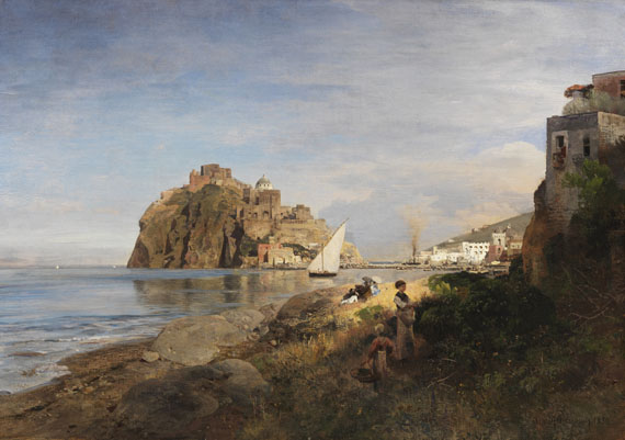 Oswald Achenbach 1827 Düsseldorf - 1905 Düsseldorf Ischia mit Blick auf das Castello Aragonese.