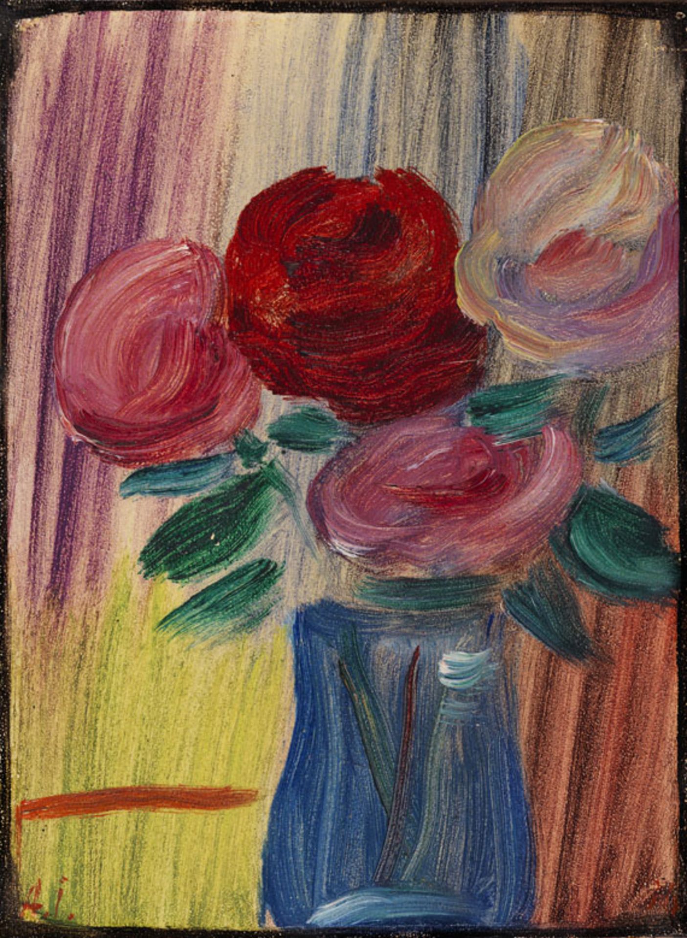 Alexej von Jawlensky 1864 Torschok - 1941 Wiesbaden Stillleben: Blumen in blauer Vase. 1936. Öl