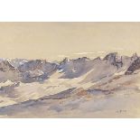 Edward Harrison Compton 1881 Feldafing - 1960 Feldafing Blick vom Zugspitzgipfel. 1937. Aquarell und