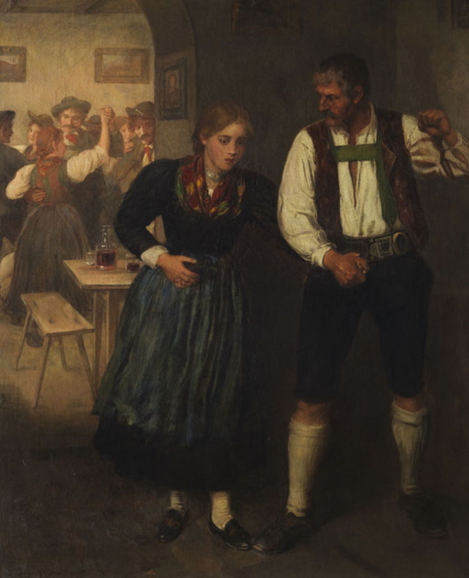 Franz von Defregger 1835 Stronach/Tirol - 1921 München Beim Tanz. 1880er Jahre. Öl auf Leinwand.