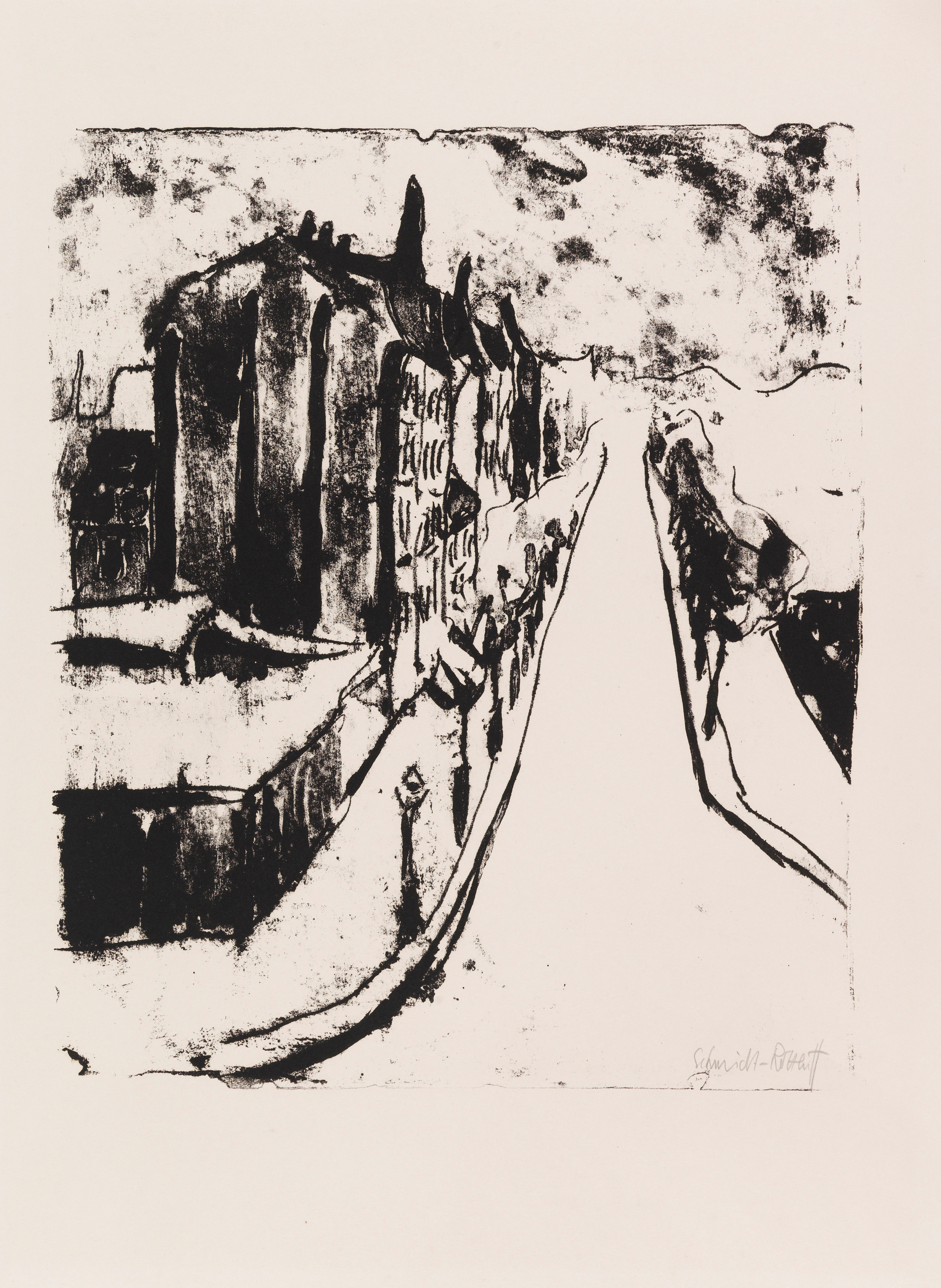 Mappenwerk / Portfolio 4. Jahresmappe der Künstlergruppe 'Brücke'. 1909. Mappe mit einem Holzschnitt - Image 4 of 6