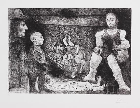 Pablo Picasso 1881 Malaga - 1973 Mougins Picasso, son œuvre, et son public. 1968. Radierung. Baer
