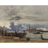 Rudolf von Alt 1812 Wien - 1905 Wien Blick nach San Giorgio Maggiore von der Mole in Venedig. Nach