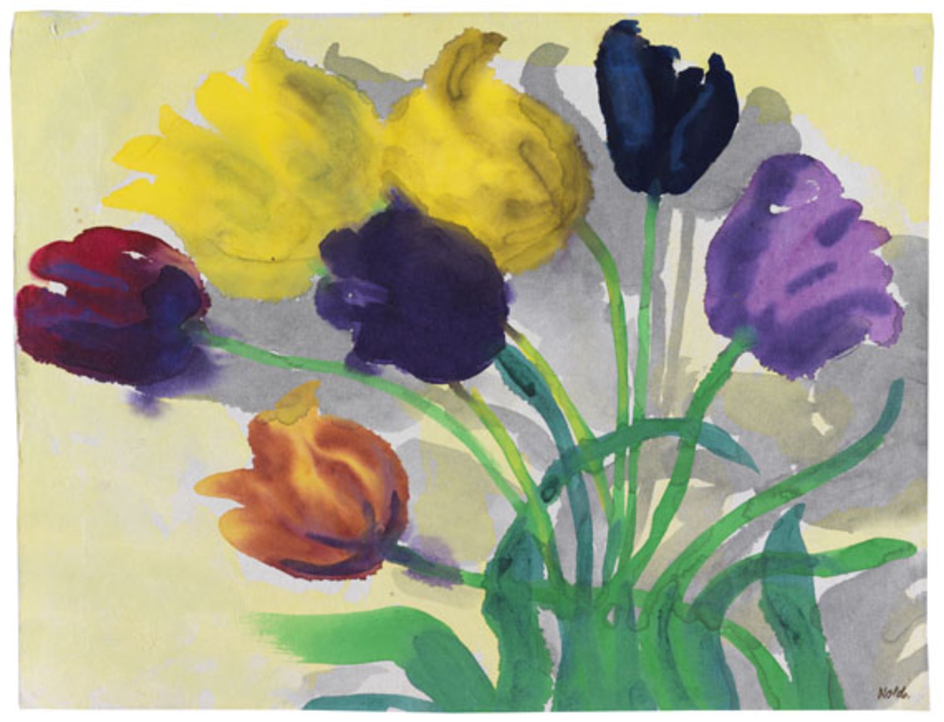 Emil Nolde 1867 Nolde/Nordschleswig - 1956 Seebüll/Schleswig-Holstein Tulpen. 1940er Jahre.