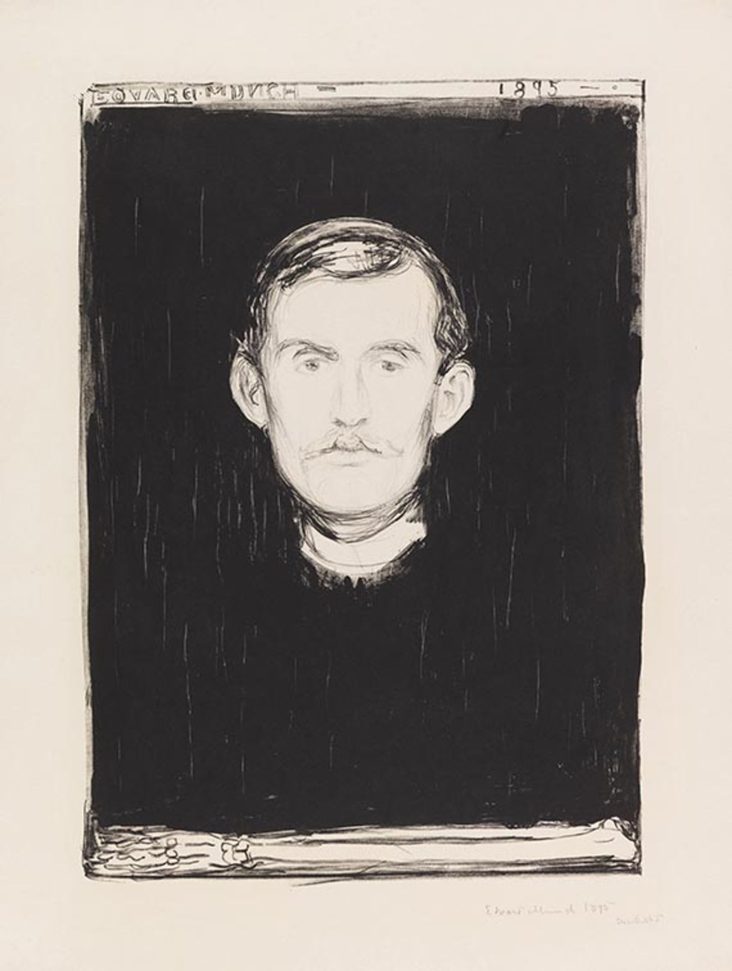 Edvard Munch 1863 Loyten - 1944 Ekely bei Oslo Selbstbildnis. 1895. Lithografie. Woll 37 II (von