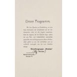 Ernst Ludwig Kirchner 1880 Aschaffenburg - 1938 Davos Programm der Brücke. 1906. Schriftblatt,