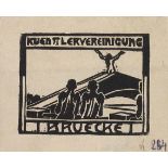 Ernst Ludwig Kirchner 1880 Aschaffenburg - 1938 Davos Signet der Künstlervereinigung Brücke. 1905.